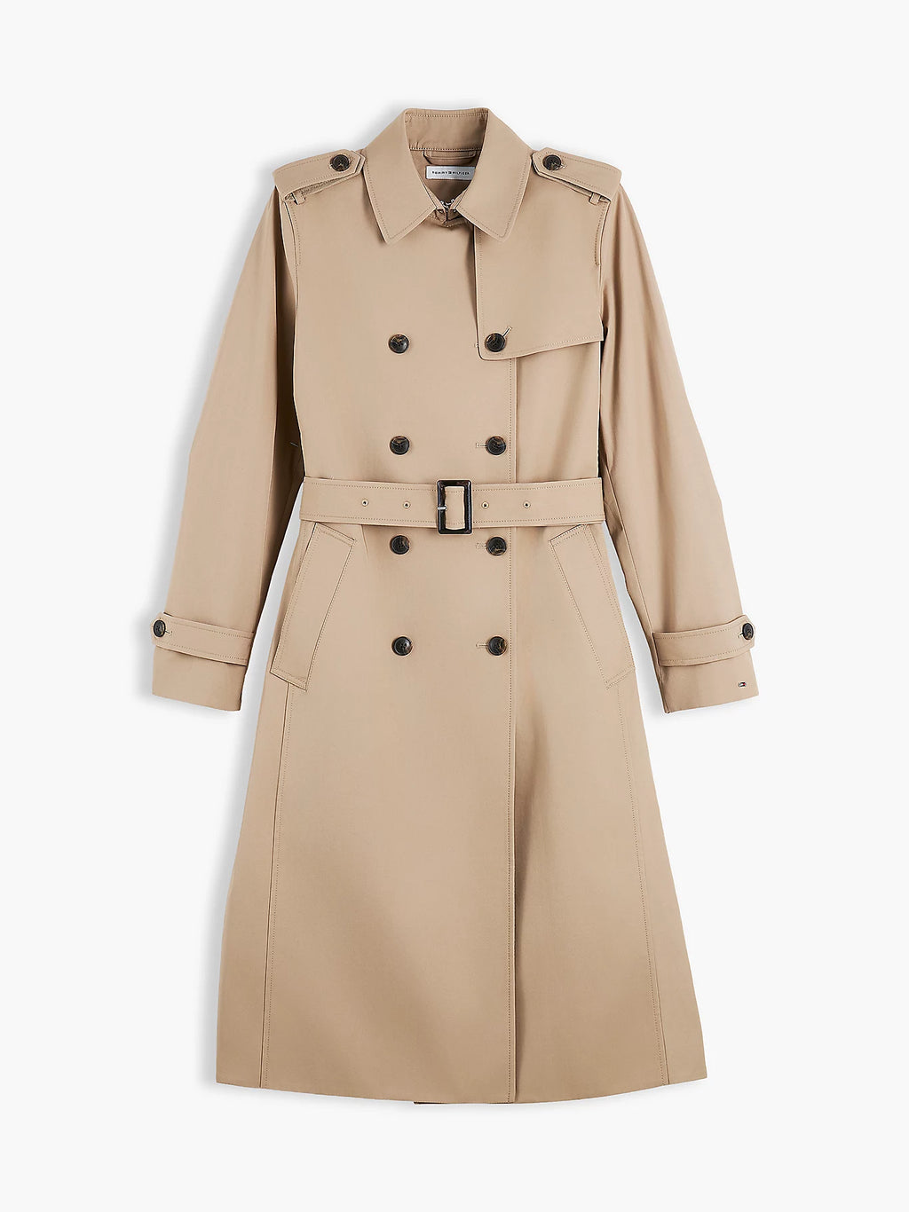 Timeless Beige Mid-Length Belted Trench Coat