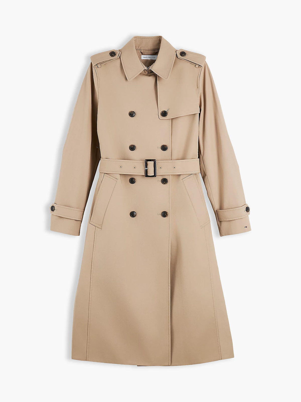 Timeless Beige Mid-Length Belted Trench Coat
