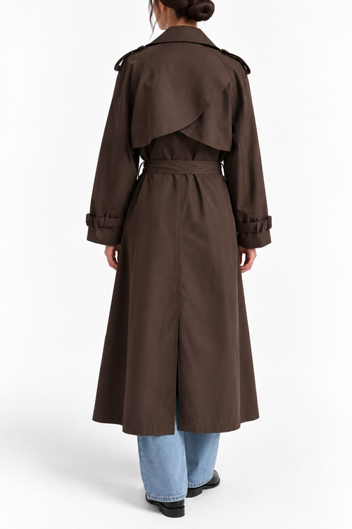 Timeless Elegance Long Trench Coat